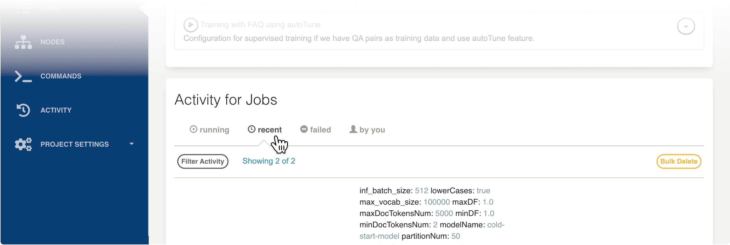 Recent Jobs