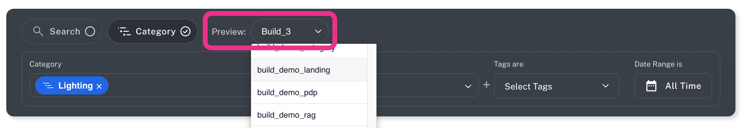 Select a search profile from the Preview list