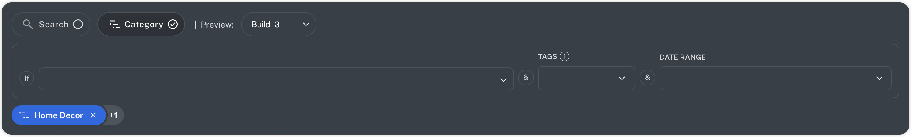 Select Category to enter a categories of items and preview the results.