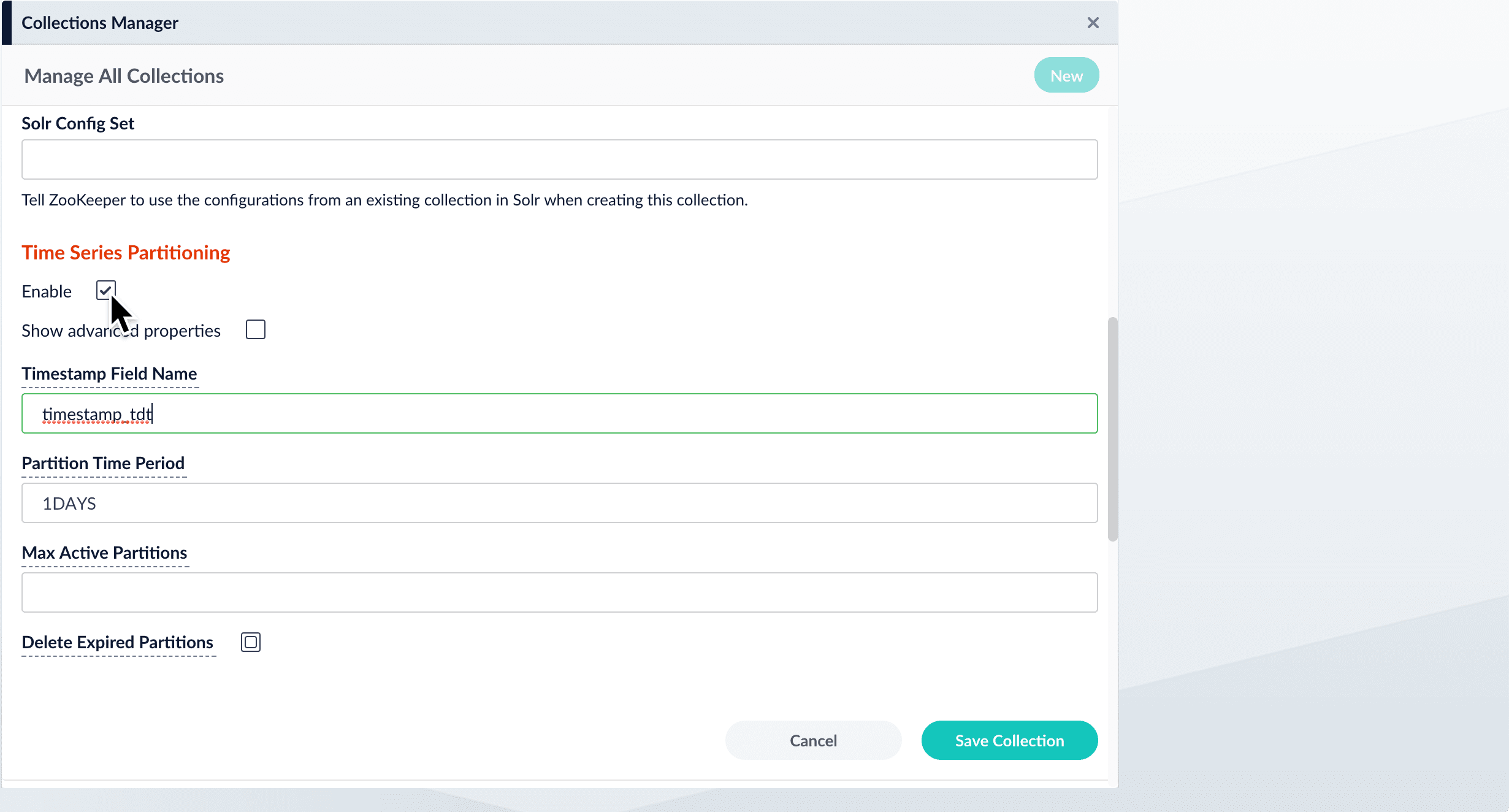 Enable Time Series Partitioning