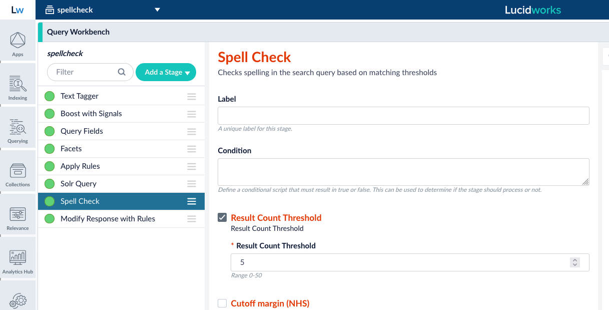 Spell Check stage located correctly in the query pipeline