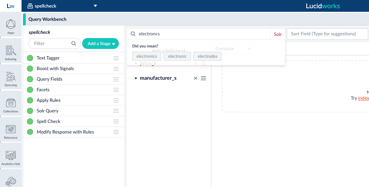 Spell Check stage suggestions