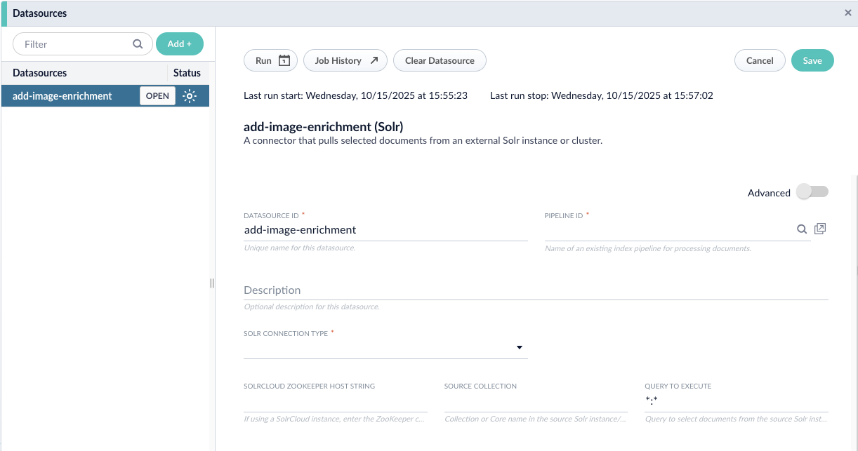 Image metadata enrichment datasource