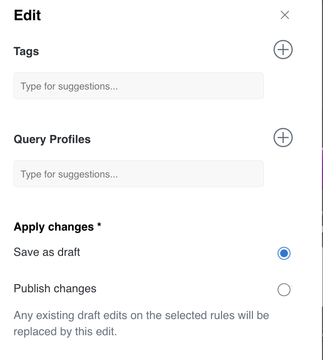 Publish multiple rules