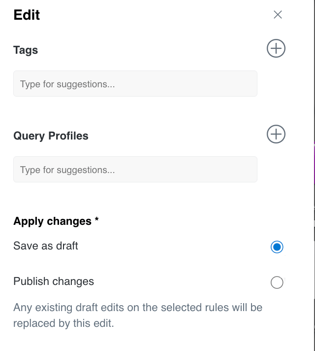 Publish multiple rules