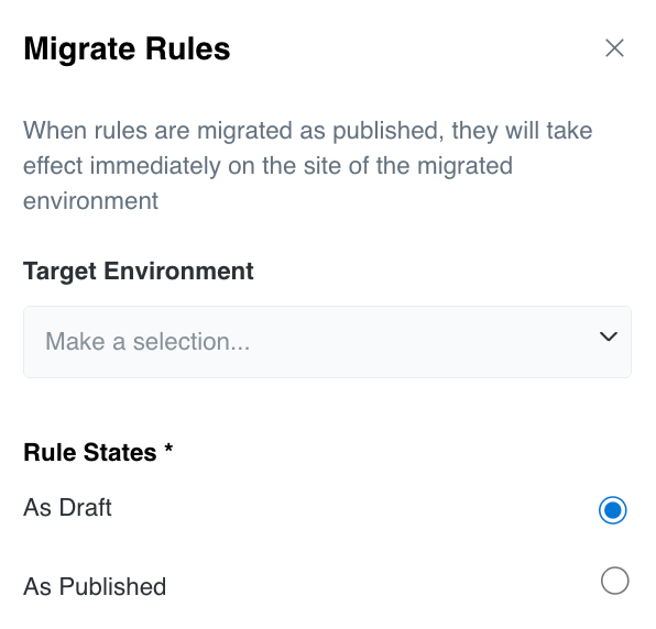 Migrate multiple rules to a different Commerce Studio environment
