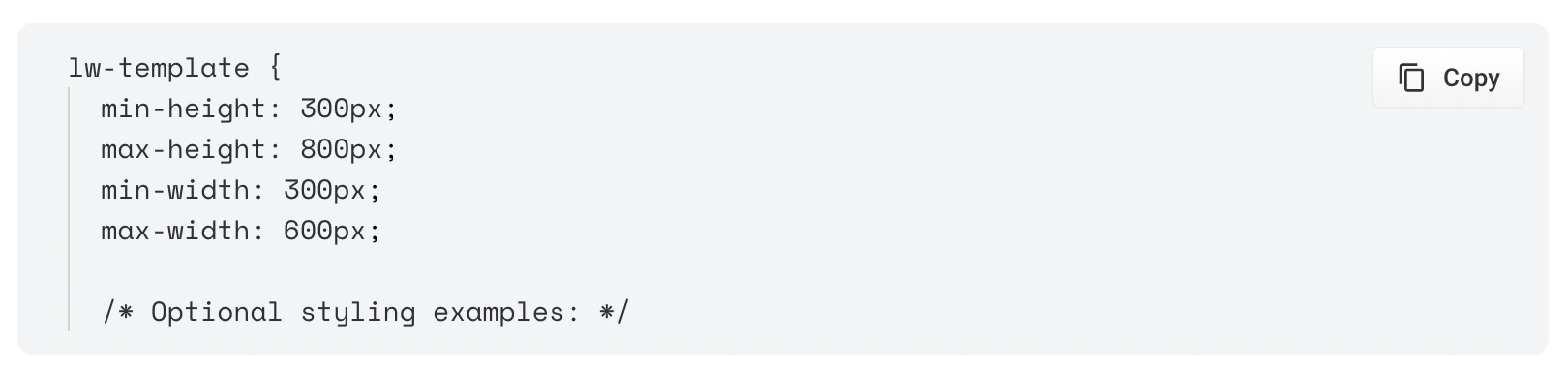 Component markup example