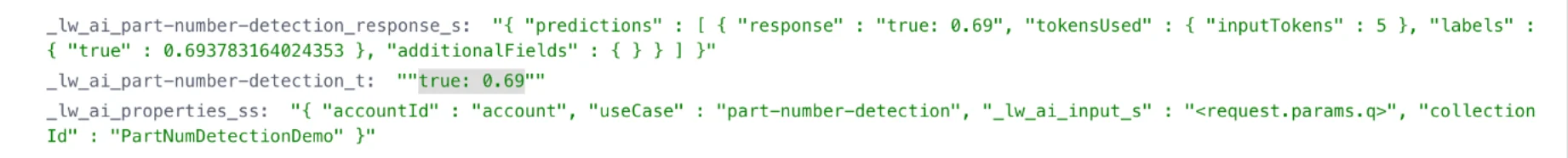 Part number detected