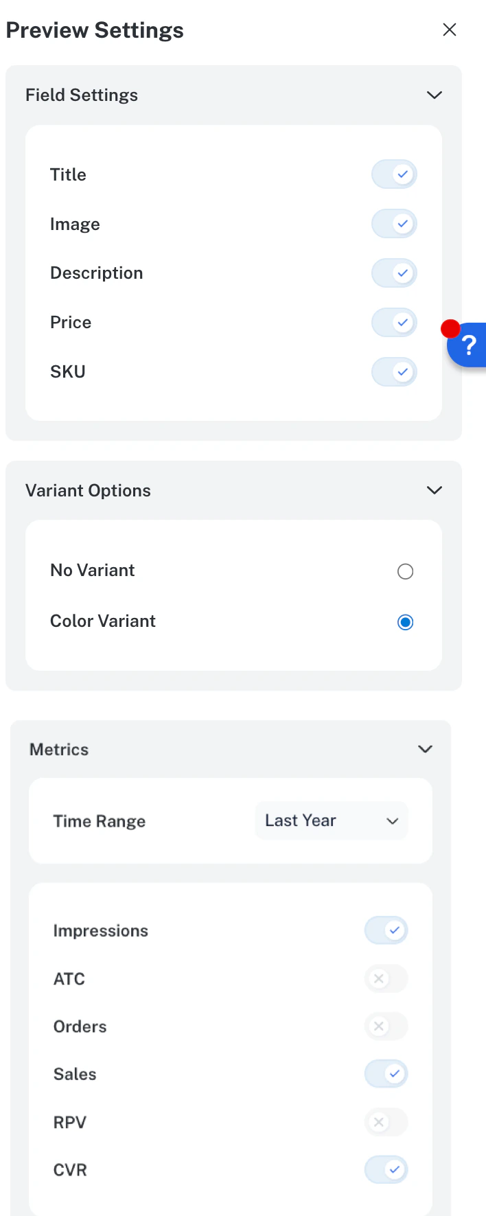 Preview settings