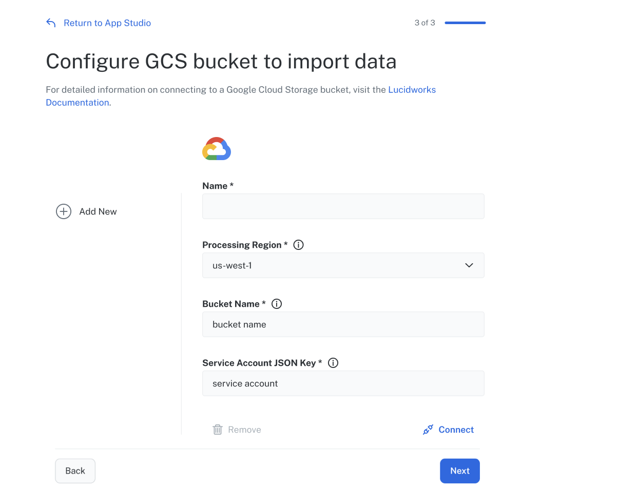 GCS bucket configuration