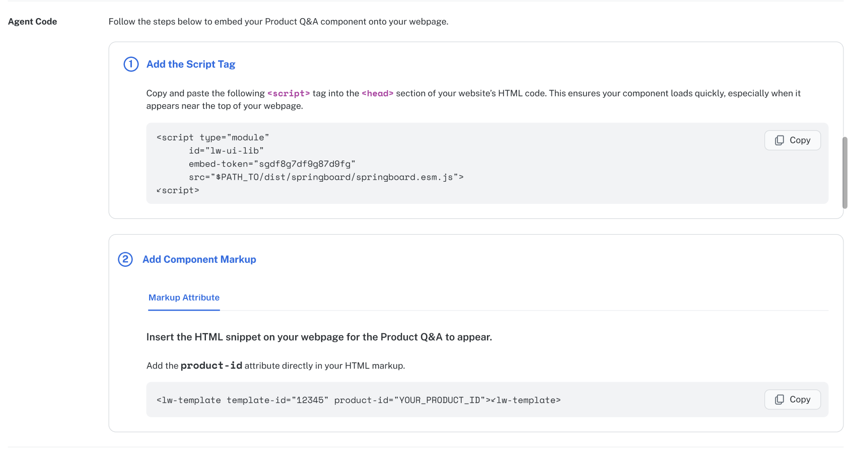 Implement agent using Markup Attribute
