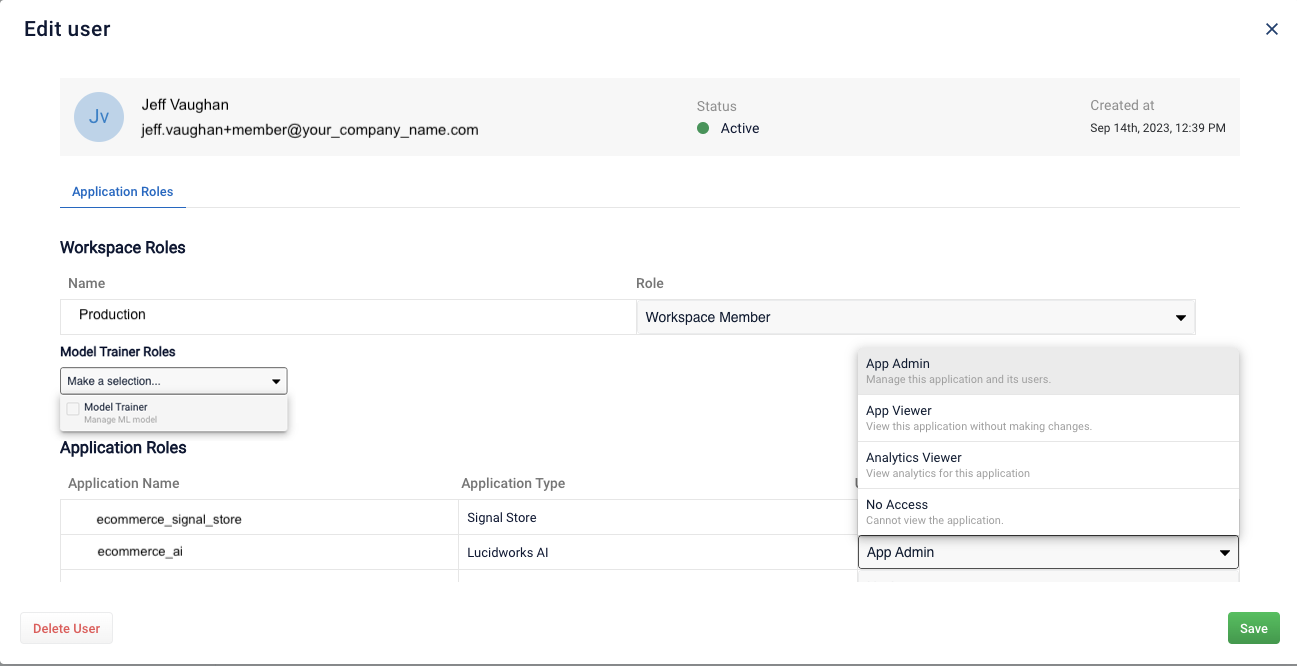 Edit workspace member