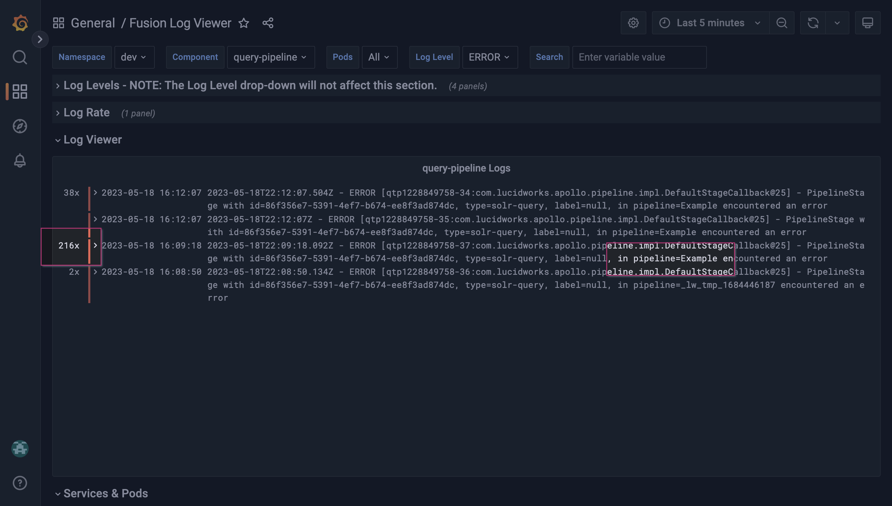 Example workflow querying