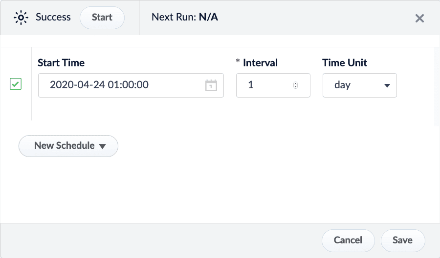 Job schedule interval