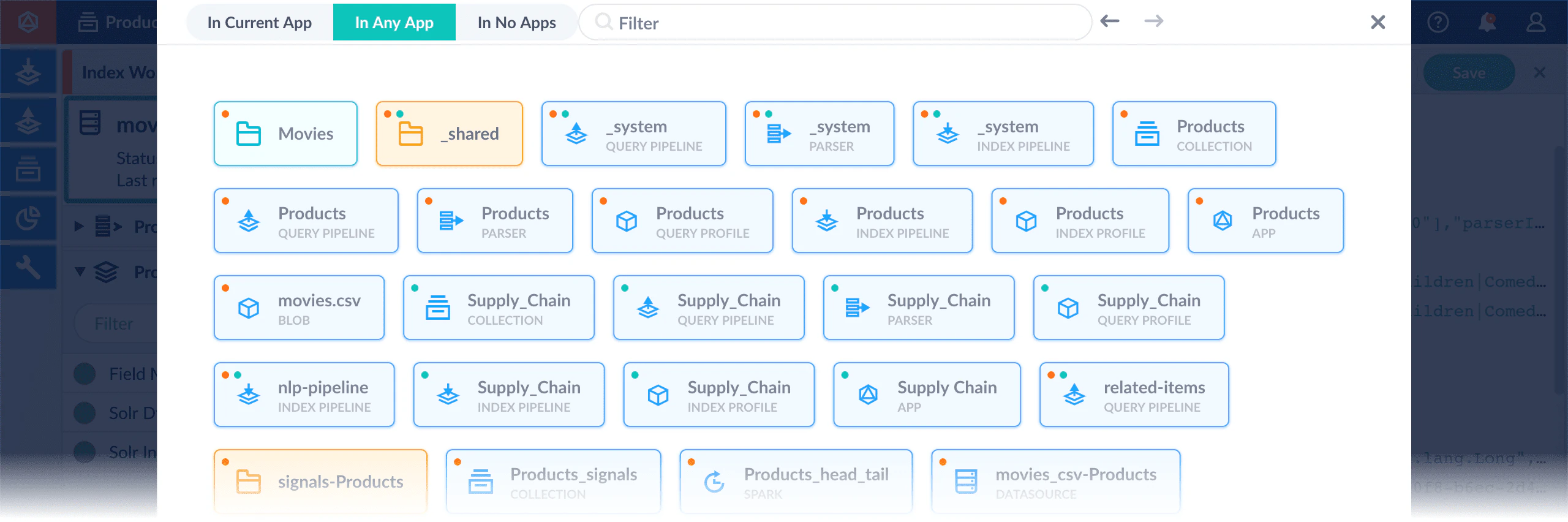 Dots on app objects