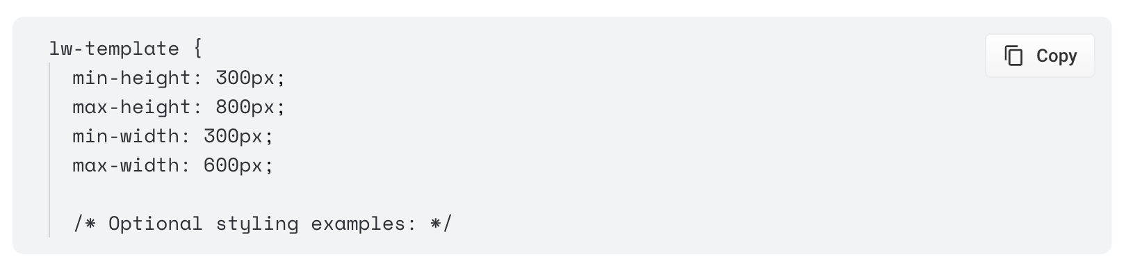 Component markup example