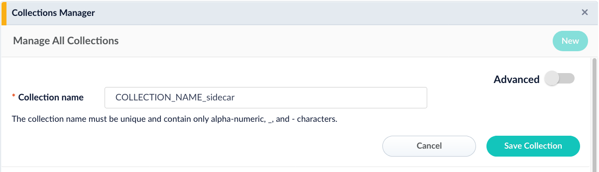 Create a sidecar collection