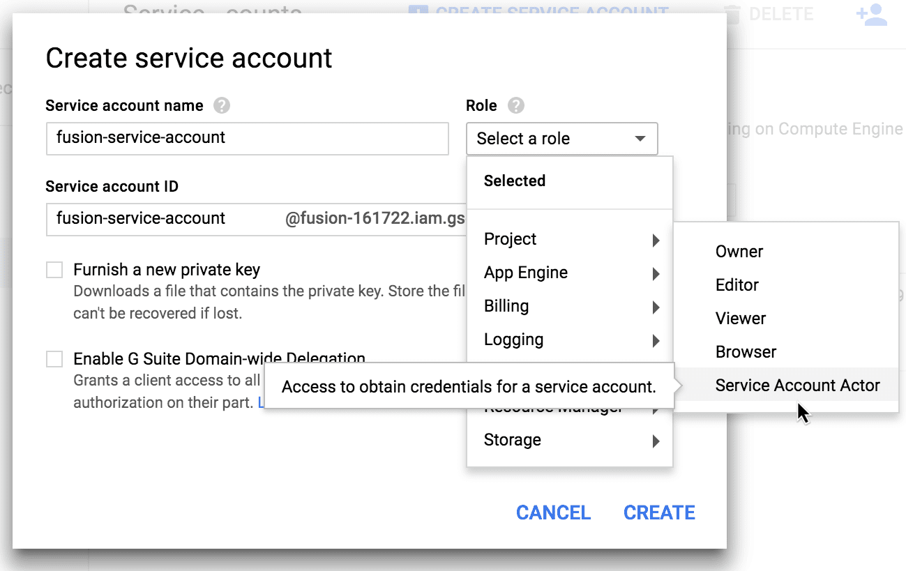 Manage service accounts