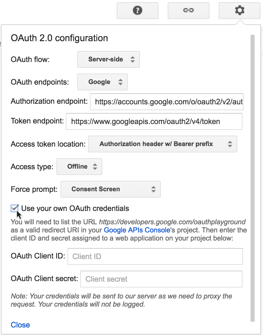 Oauth config