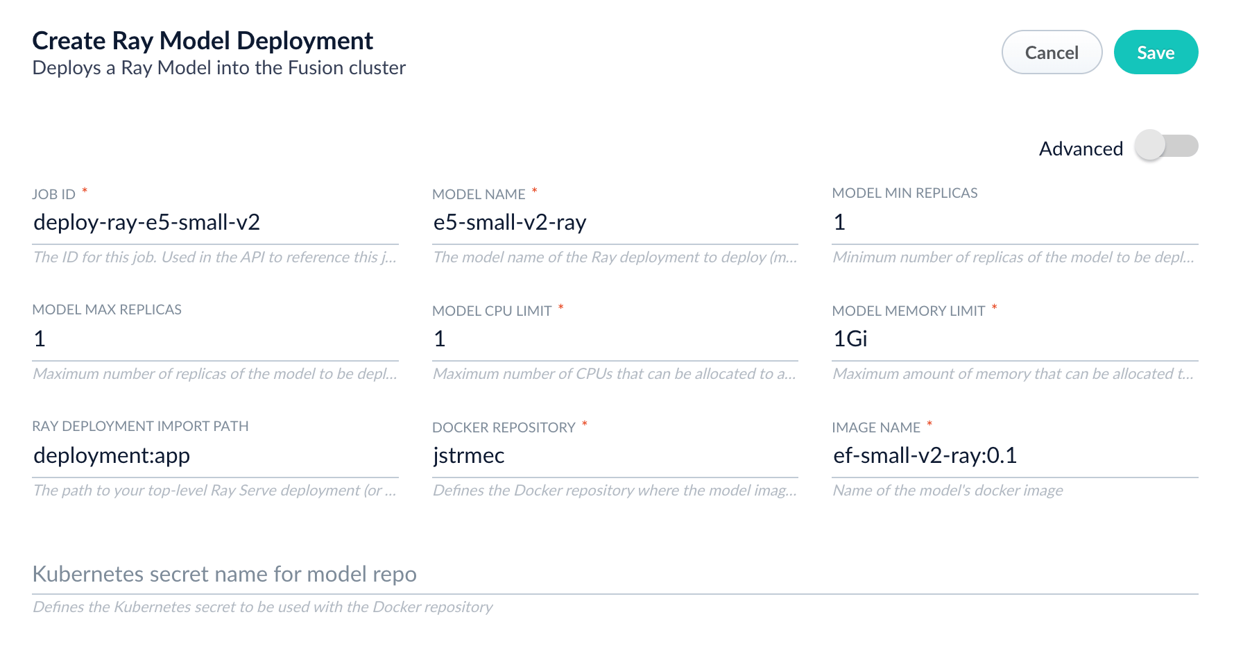 Create a Ray model deployment job