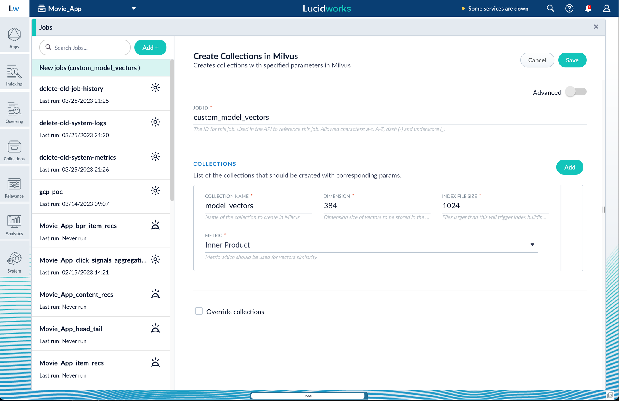 Create a Milvus collection