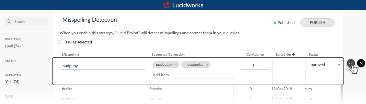 Save a spelling correction