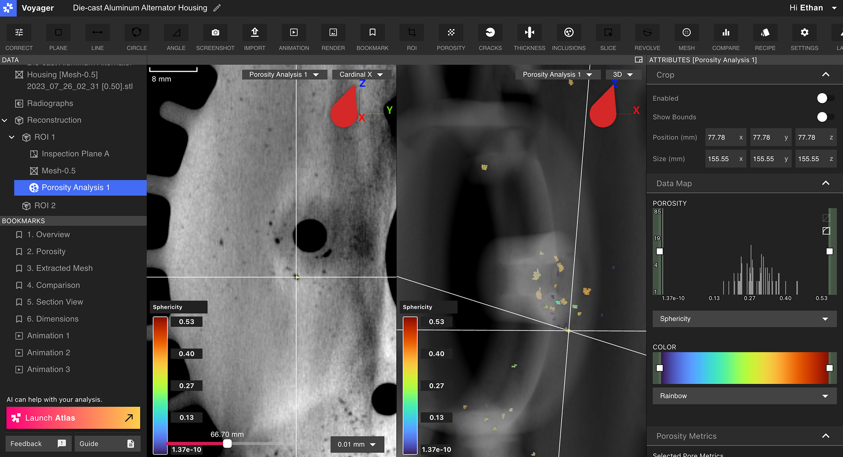 Porosity Analysis Cut View