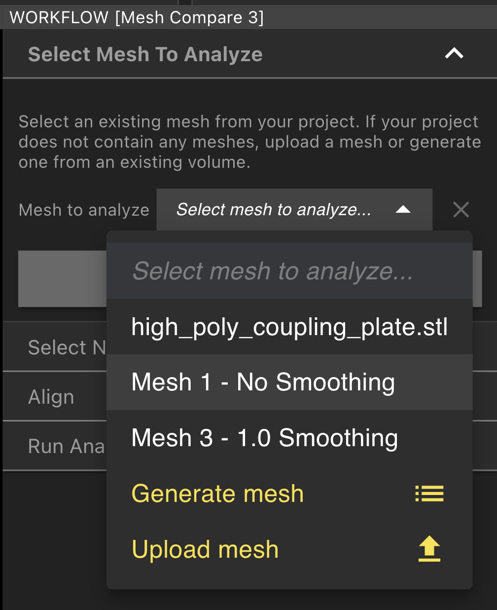 Compare Mesh To Analyze Compare Mesh To Analyze