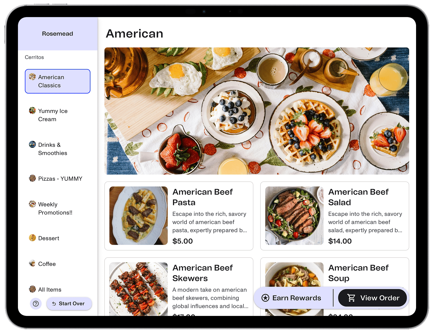 Redesigned kiosk menu with larger item images and modifier photos