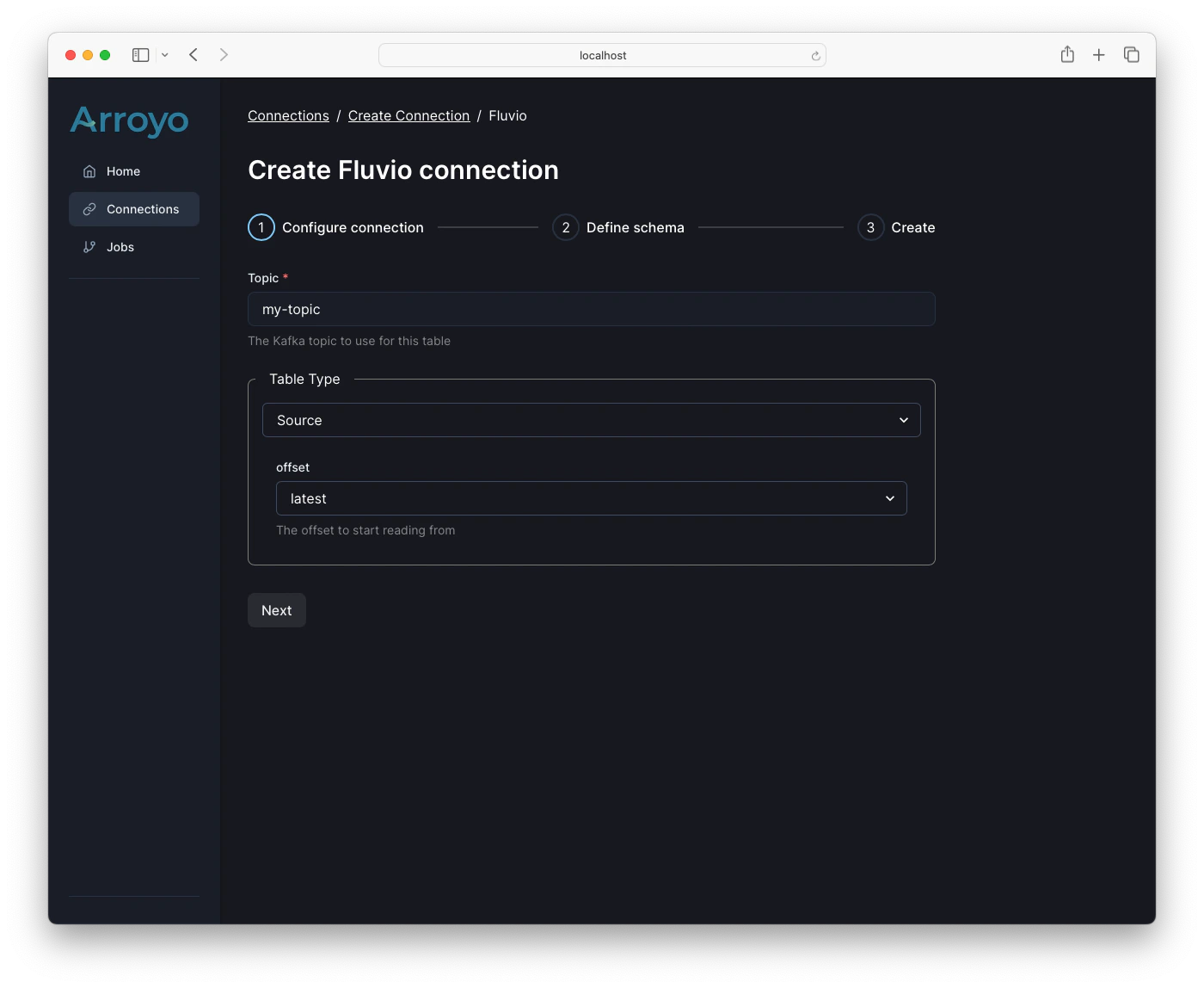 Fluvio creation flow