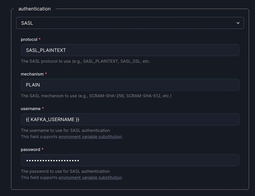 Environment variable subtitution