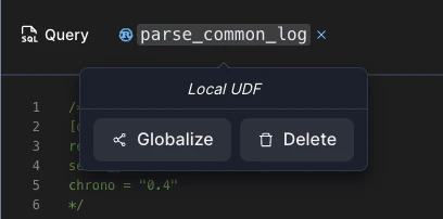 The process of making a global UDF