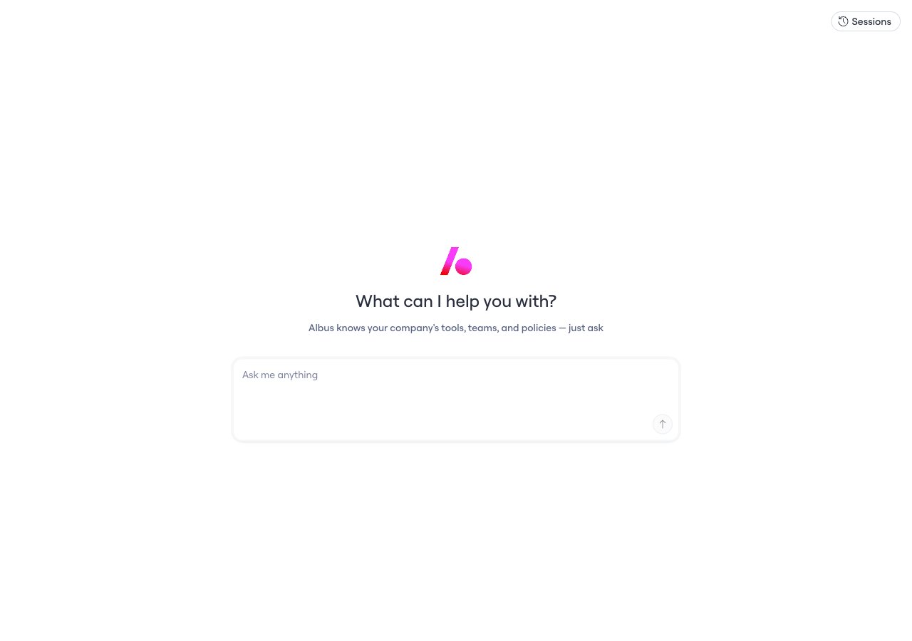 Albus chat landing screen