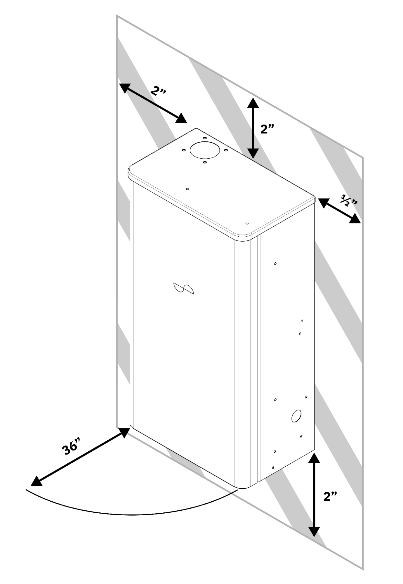 Clearances for installation of Bridge