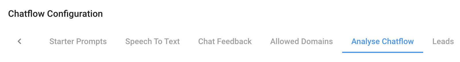 Click on 'Analyse Chatflow'