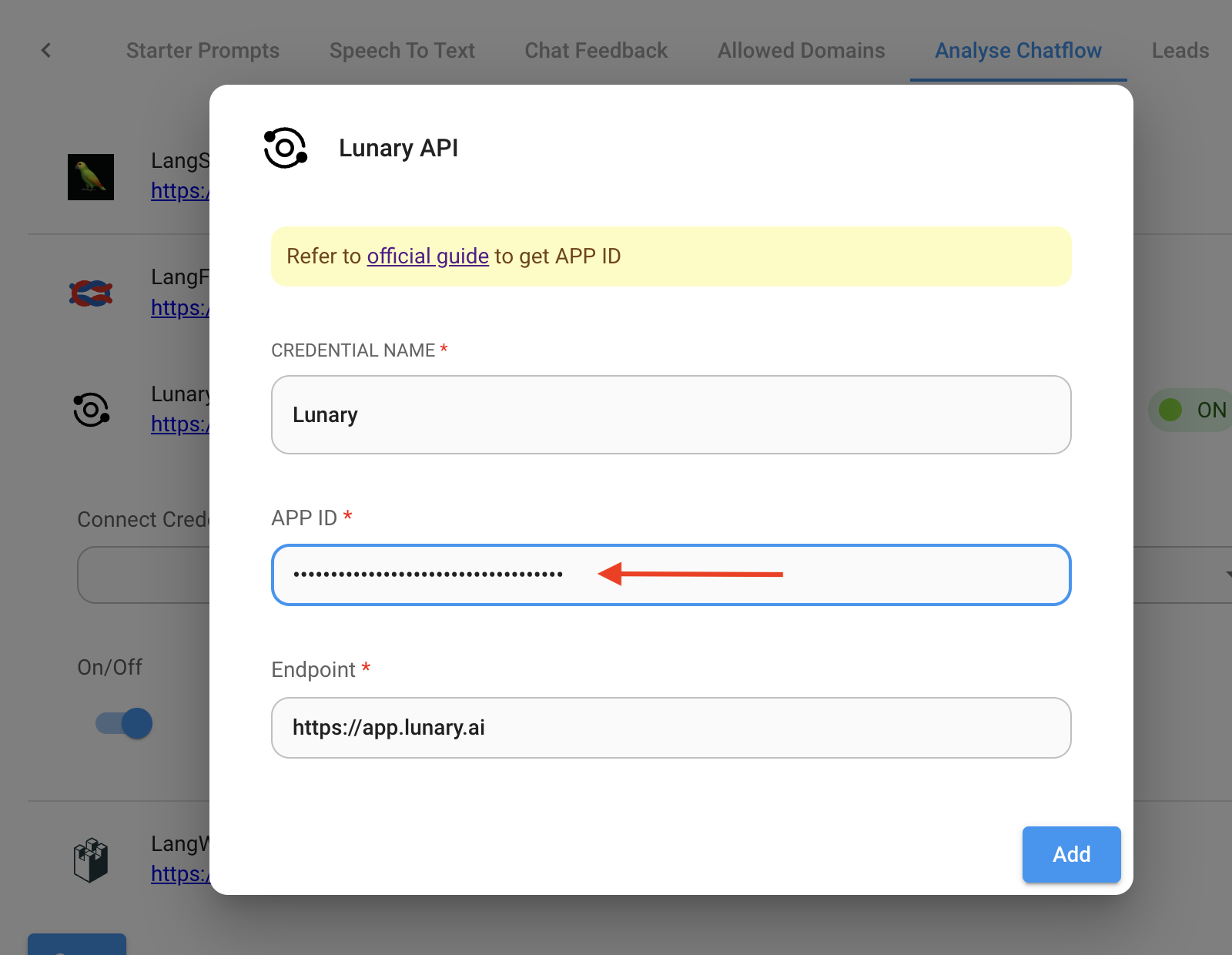 Paste your Lunary Publick Key