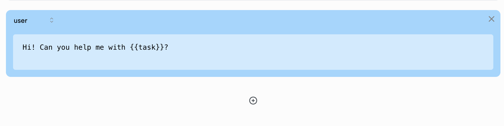 Screenshot: Using variables in prompts
