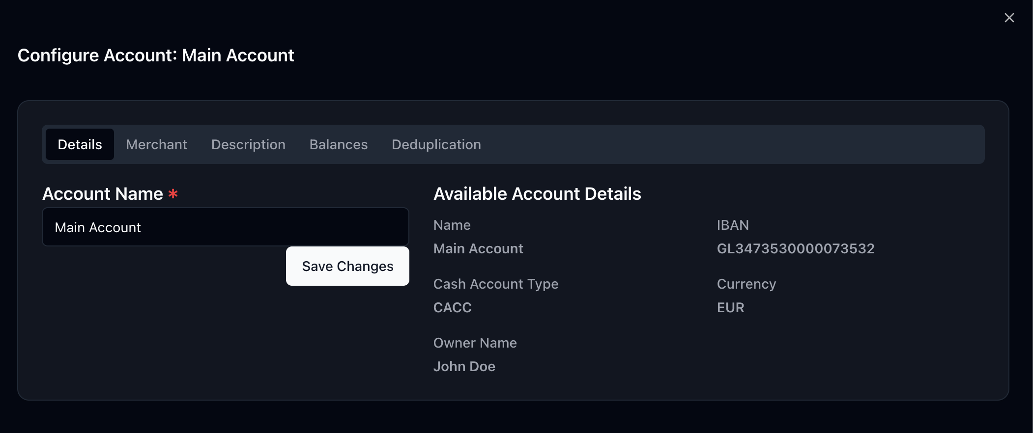 GoCardless Account Details