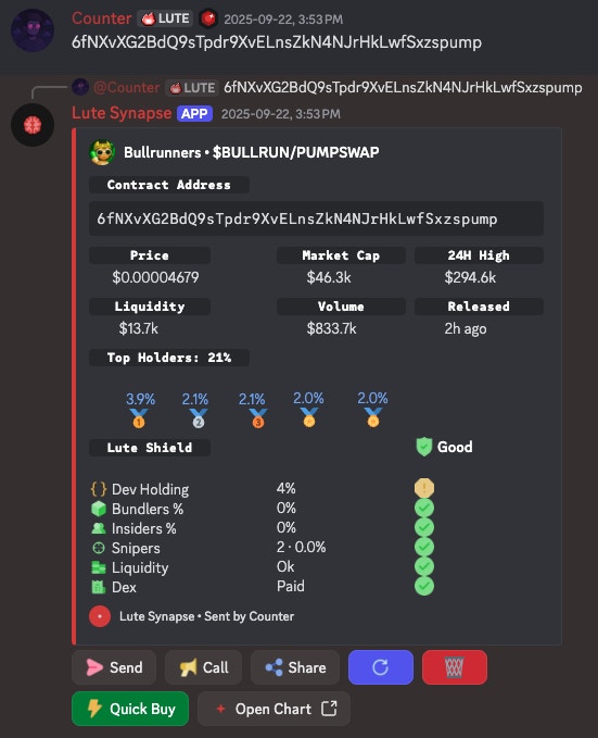 Token scanner displaying information