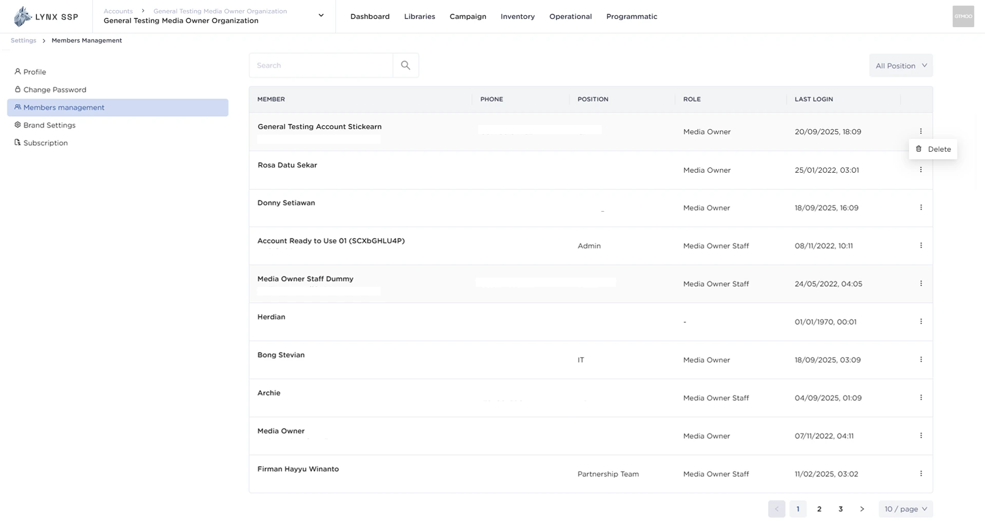 Accessing Member Management Page 2.2