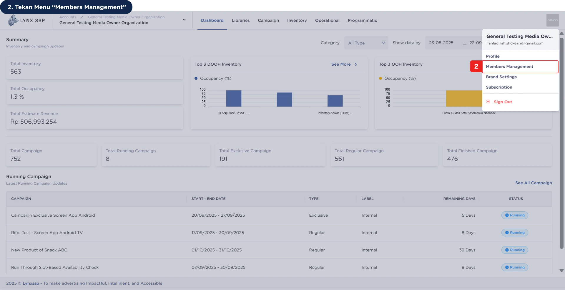 Accessing Member Management Page 2