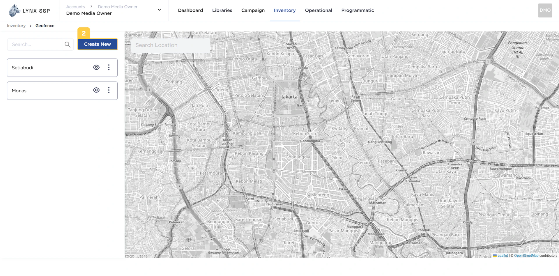 Create New Geofence Button