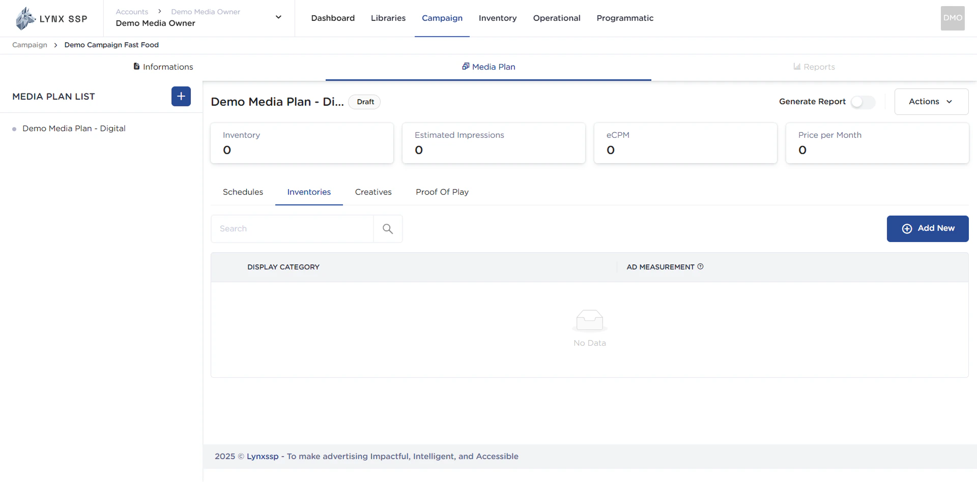 Accessing Media Plan Inventories 1.2