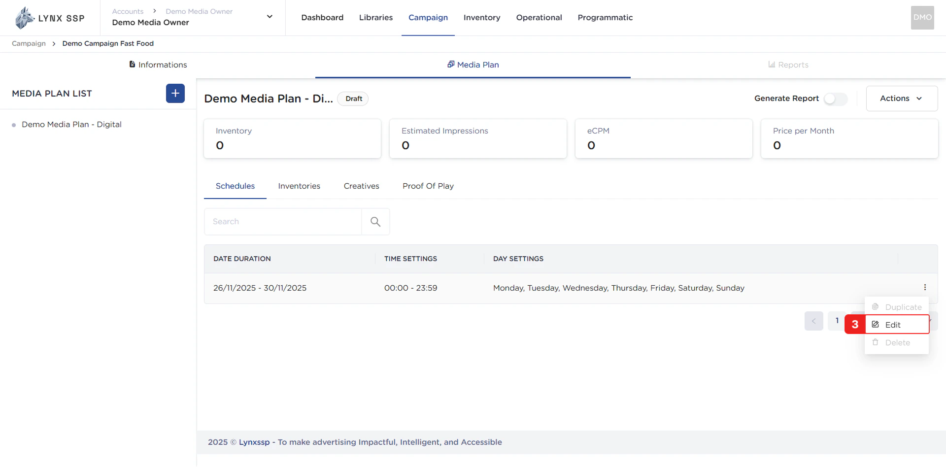 Edit Schedule Button