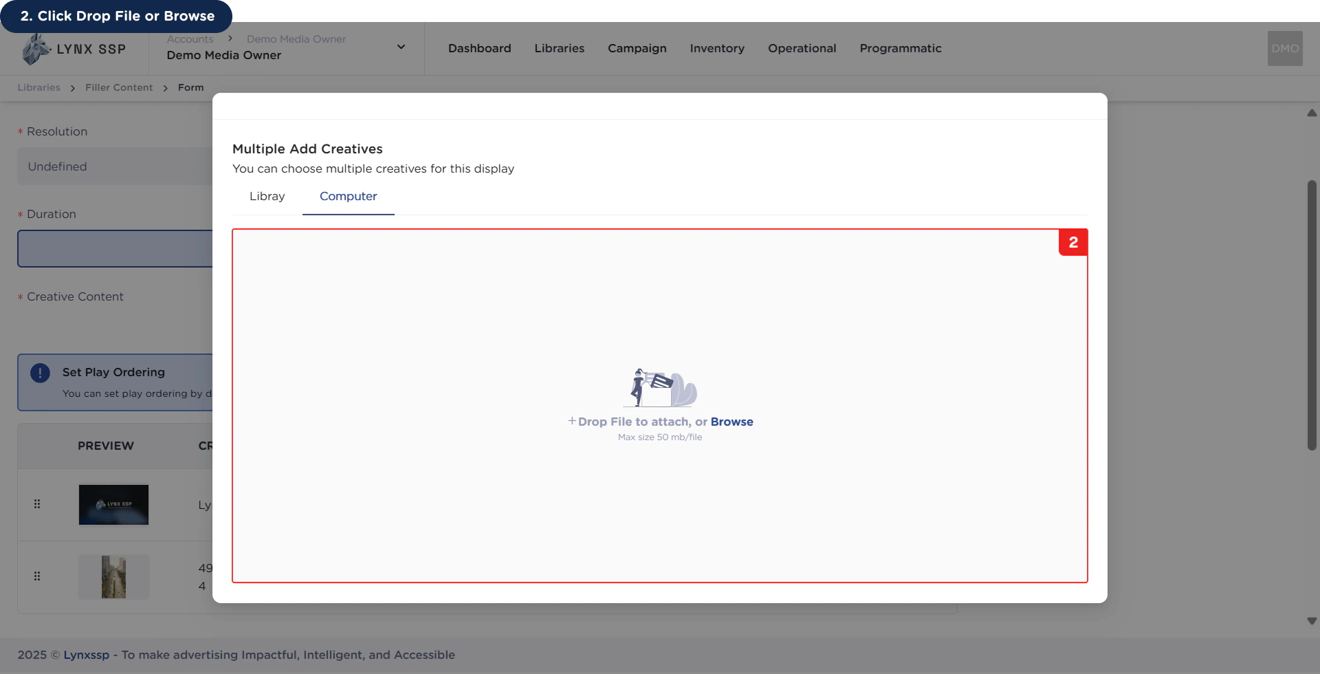 Create New Filler Content Add Creative via Computer 2