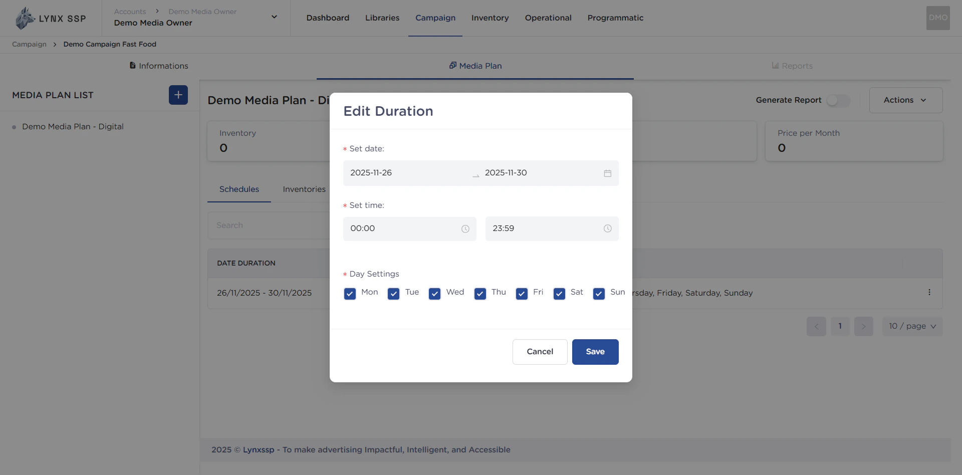 Edit Schedule 1.2