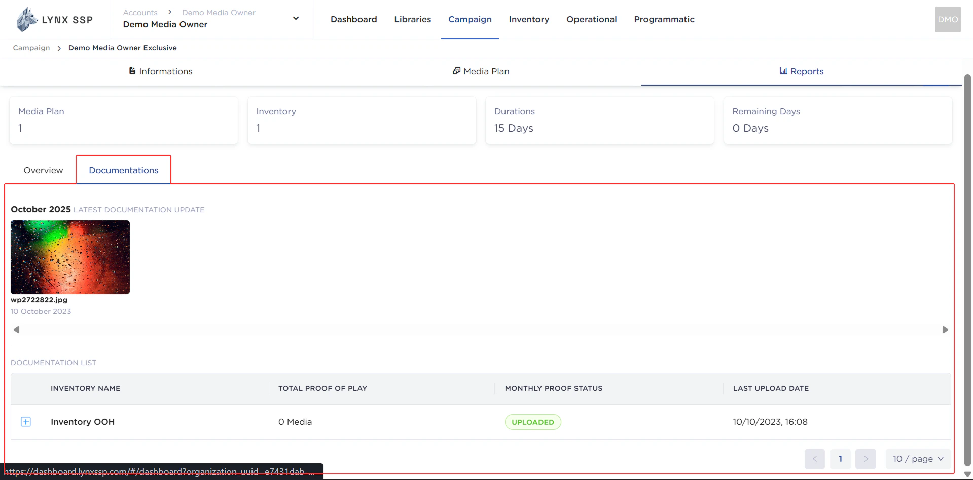 Reports Documentation Tab Pn