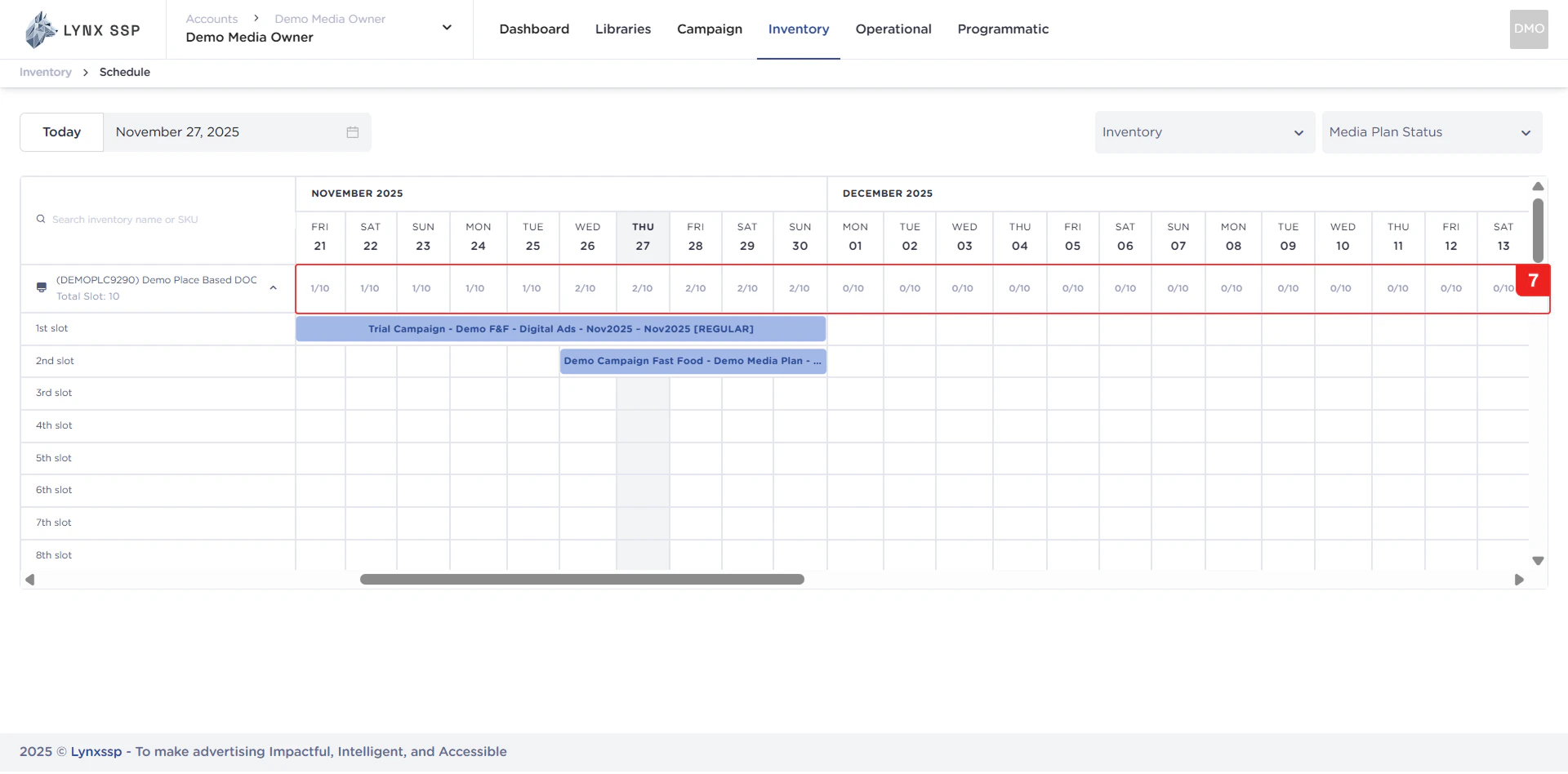 List Availability Slot