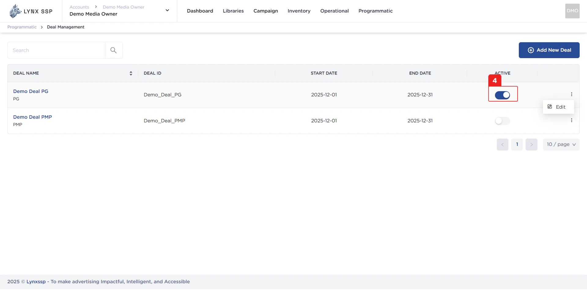 Deal Status Button