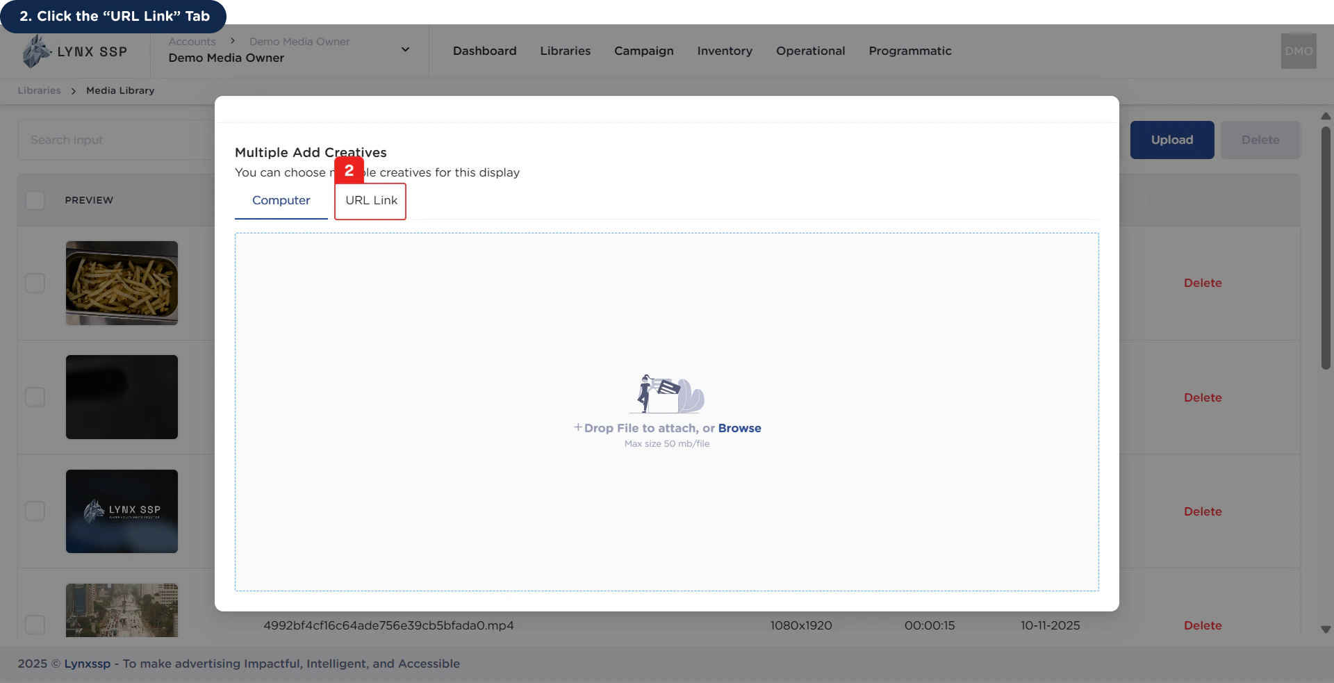 Upload via URL Link 2